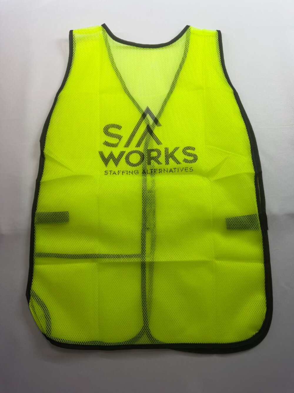 High Visibility Mesh Safety Vest Neon Green Universal Size Adjustable Work - Picture 3 of 3